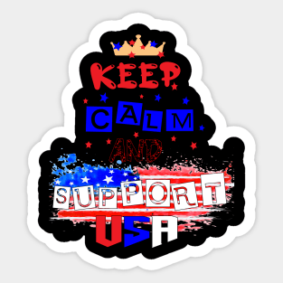 Keep calm and support USA Sticker